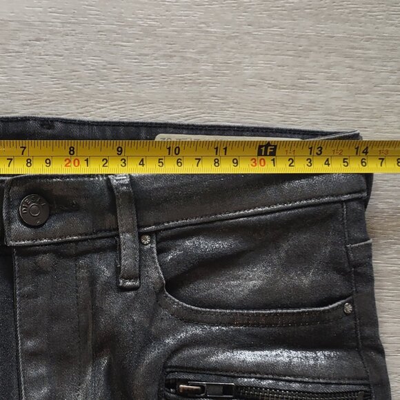 Diesel Women 27 Fits 28x29 Skinzee-Bk Super Slim Skinny Biker Ankle Zips Sparkle - Picture 11 of 15